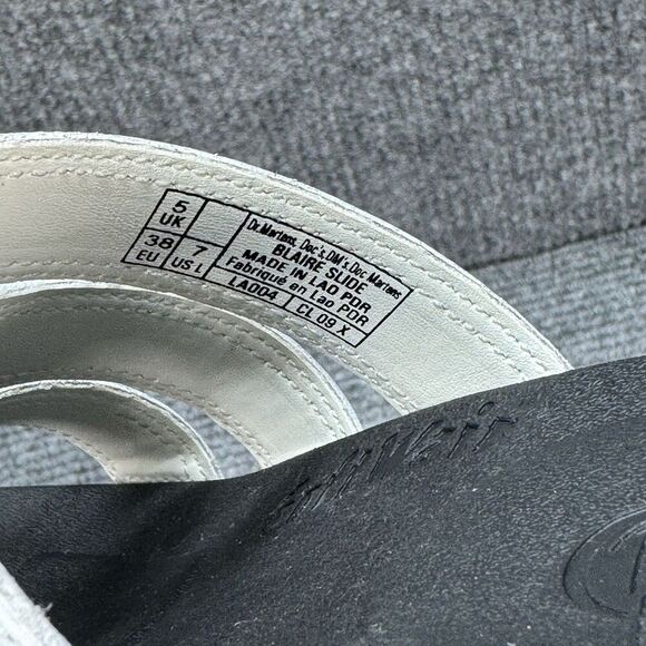 Dr Martens Blaire Slides Size 7 White Leather Hydro Ziggy Sole Platform Sandals - Picture 8 of 8